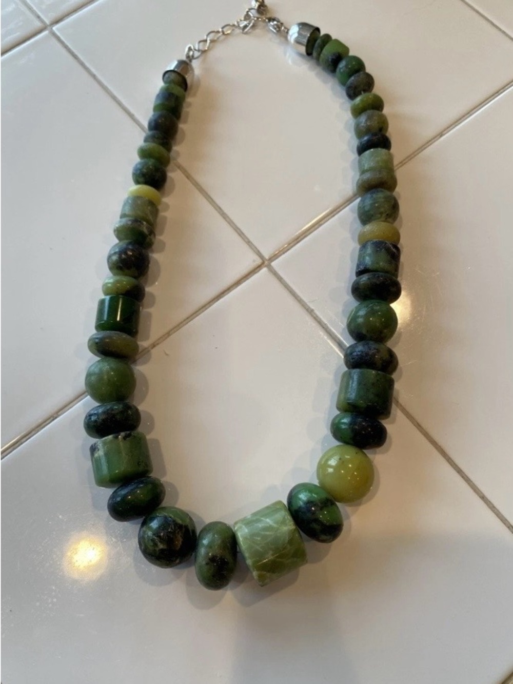 Jay King DTR Mine Finds Green Turquoise Nugget Beaded Necklace 925 Silver